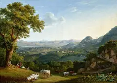 Jacob Philipp Hackert, View of the Arno Valley and Fiesole, Oil on canvas (relined)