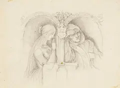 At Confession by Ludwig Richter, Pencil on paper, sold May 2018
