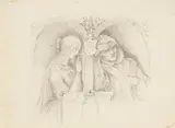Ludwig Richter, At Confession, Pencil on paper