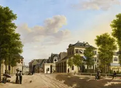 attributed to Philipp Jakob Bauer, The Bockenheimer Gate in Frankfurt at Main, Oil on tin