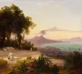 August Ahlborn, The Bay of Naples with View of Mount Vesuvius, Oil on canvas