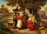 Johann Michael Wittmer, An Oriental Scene in Smyrna, Oil on canvas