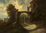 Carl Gustav Carus, Moonlit Gateway by a Gothic Church