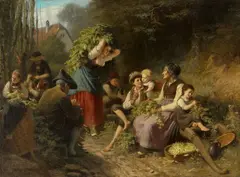 Rudolf Epp, The Hop Harvest, Oil on canvas (relined)