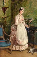 Eva Gonzalès, La Soubrette, Oil on canvas, mounted on card