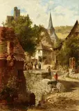 Karl Weysser, Neckarsteinach, Oil on canvas