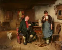 The Good Match by Hugo Kauffmann, Oil on panel, sold May 2018