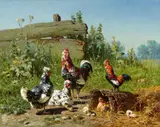 Carl Jutz the Elder, Summer Landscape with Poultry