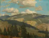 Hans Thoma, Study from the Surroundings of Bernau, Oil on paper, laid down on card