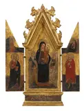 Triptych of the Madonna with Child by Master of the Lazzaroni Madonna, Tempera on panel, offered May 2018