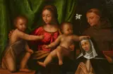 The Virgin and Child with John the Baptist, Saint Francis, and a Nun by North Italian School 1st half 16th century, Oil on panel, sold May 2018