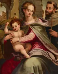 Francesco Brina, The Virgin and Child with a Saint, Oil on panel
