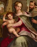 Francesco Brina, The Virgin and Child with a Saint, Oil on panel