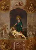 Frans Francken the Younger, Pietà Surrounded by Grisailles of the Four Evangelists and Scenes from the Old Testament