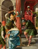 attributed to Jacob Pynas, Christ before Hannas Pilate Washing his Hands, Oil on panel. Each