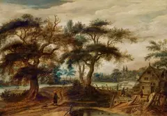 Mattheus Molanus, Wooded Landscape with a Cottage, Oil on panel
