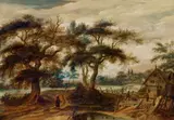 Mattheus Molanus, Wooded Landscape with a Cottage, Oil on panel