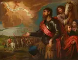 attributed to Johann Boeckhorst, Constantine's Vision of the Holy Cross, Oil on canvas (relined)