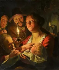 Matthijs Naiveu, The Holy Family, Oil on panel