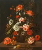 David Cornelisz de Heem, Still Life with Flowers in a Glass Vase, Oil on canvas (relined)
