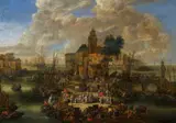 Pieter Casteels the Younger, A Busy Harbour Scene, Oil on canvas (relined)