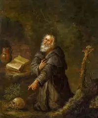 Netherlandish School c. 1700, Saint Jerome, Oil on card