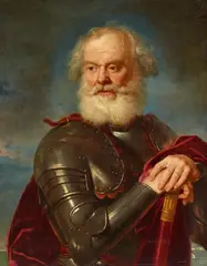 Niccolò Cassana, A Bearded Admiral Leaning on his Baton, Oil on canvas (relined)