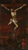 Flemish School first half 18th century, Christ on the Cross with the Instruments of the Passion, Oil on canvas (relined)