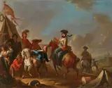 August Querfurt, Scene from a Military Encampment, Oil on canvas