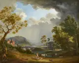 German School late 18th century, An Arcadian Landscape, Oil on canvas