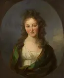 Johann Friedrich August Tischbein, An Oval Portrait of Caroline Schelling, Oil on canvas (relined)