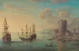Three Frigates at a Harbour Mouth by German or French artist 18th century, Watercolour on paper, offered May 2018