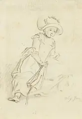 Daniel Nikolaus Chodowiecki, A Little Girl, Pencil on paper