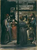 Gegen Morgen (Am Morgen) by Heinrich Zille, 1901, Mixed media (coloured chalks, charcoal, ink, opaque white, watercolour, and pencil) on paper (, sold Apr 2018