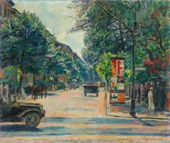 Erich Büttner, Berliner Straßenszene am Tiergarten, 1925, Oil on canvas 54 x 64.5/