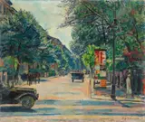 Erich Büttner, Berliner Straßenszene am Tiergarten, 1925, Oil on canvas 54 x 64.5/
