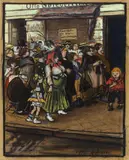 Kartoffelstehen by Heinrich Zille, 1916, Mixed media (gouache, opaque white, coloured chalk, charcoal, pen and ink, and pencil) on thin paper 32/, sold Apr 2018