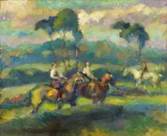 Gino DeFinetti, Hoppegarten, 1927, Oil on canvas