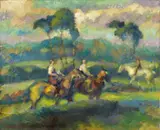 Gino DeFinetti, Hoppegarten, 1927, Oil on canvas