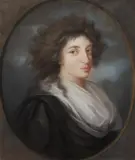 Portrait of a Lady in a black Silk Dress and white Fichu by German or French artist late 18th century, Pastel on paper, offered Mar 2018