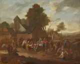 Peasant Festivities in a Village by circle of Joost Cornelisz. Droochsloot, Oil on canvas (relined), offered Mar 2018