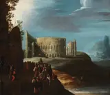 Flemish School 17th century, Judgement Scene before an Arena, Oil on canvas (relined)