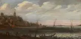 Panoramic River Landscape with a View of Nimwegen by follower of Jan van Goyen, Oil on panel, offered Mar 2018