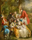 Charles-Amédée-Philippe van Loo, The Hunters' Rest, Oil on canvas (relined)