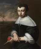 Portrait of a Lady in a Landscape by Netherlandish School 17th century, Oil on canvas (relined), sold Mar 2018
