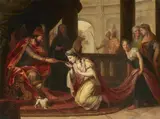 Elias van Nijmegen, Esther before Ahasuerus, Oil on canvas (relined)