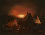 Fire by Night by Adriaen Lievensz. van der Poel, Oil on panel (parquetted), offered Mar 2018