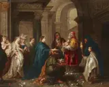 The Presentation in the Temple by circle of Cornelius Schut, Oil on copper, sold Mar 2018