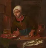 Kitchen Interior with a Serving Girl and Fish by circle of Hendrick Martensz Sorgh, Oil on panel, offered Mar 2018