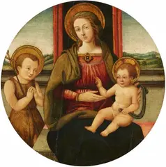 Tuscan School 16th Century, The Virgin and Child, Oil on panel